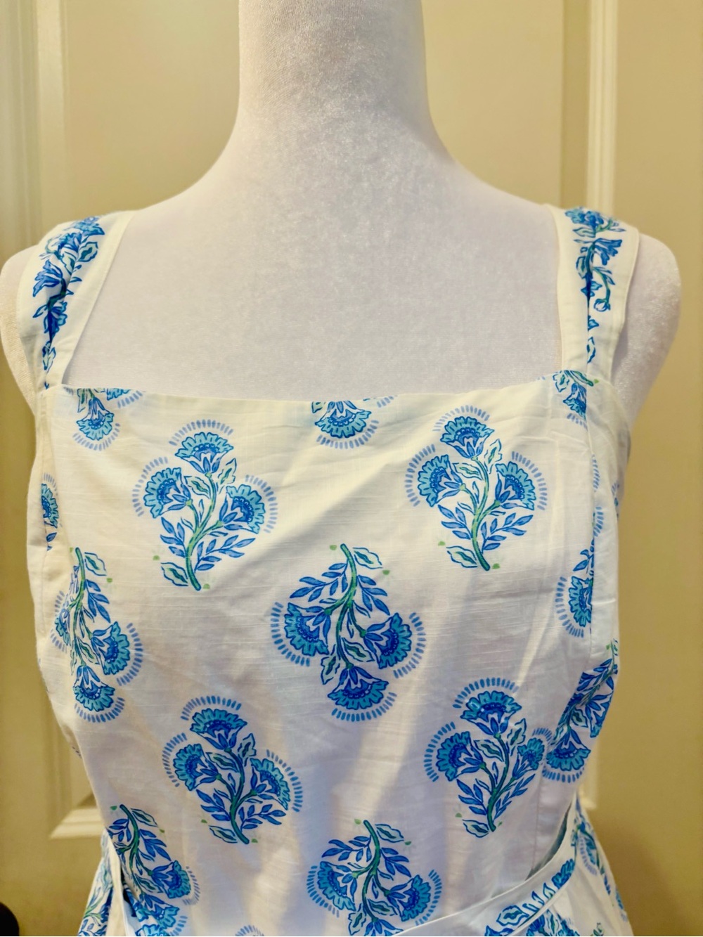 NWT Haute Hippie Light Blue and White Ikat print cotton sundress-4 - Picture 2 of 11